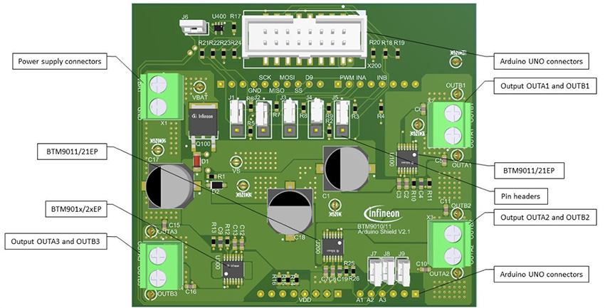 ロケーション回路 - Infineon Technologies KIT_BTM9010/11 Arduino Shield